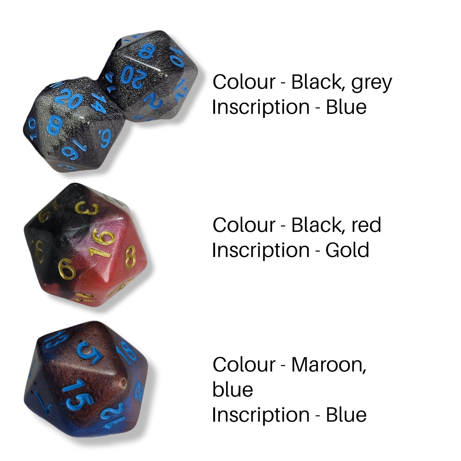 Customisable Single D20 Dice - The Cerulean Wolf