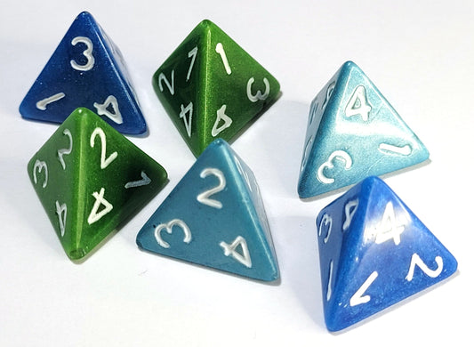 Customisable Single D4 Dice - The Cerulean Wolf