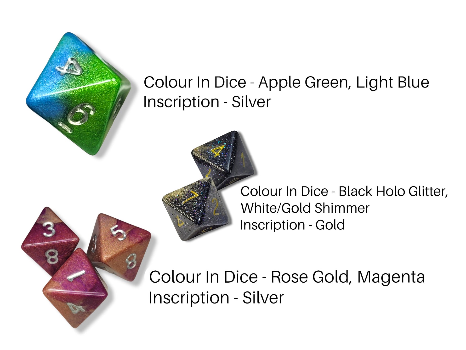 Customisable Single D8 Dice - The Cerulean Wolf