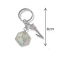 Holographic Dice Keyring - The Cerulean Wolf