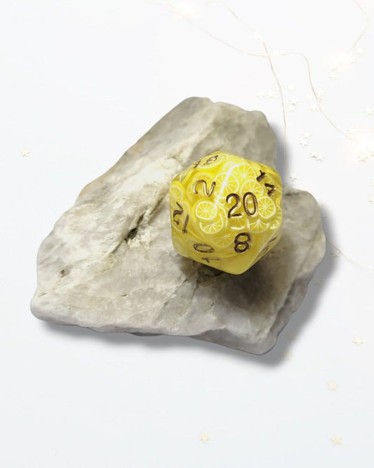 Lemon D20 Dice - The Cerulean Wolf