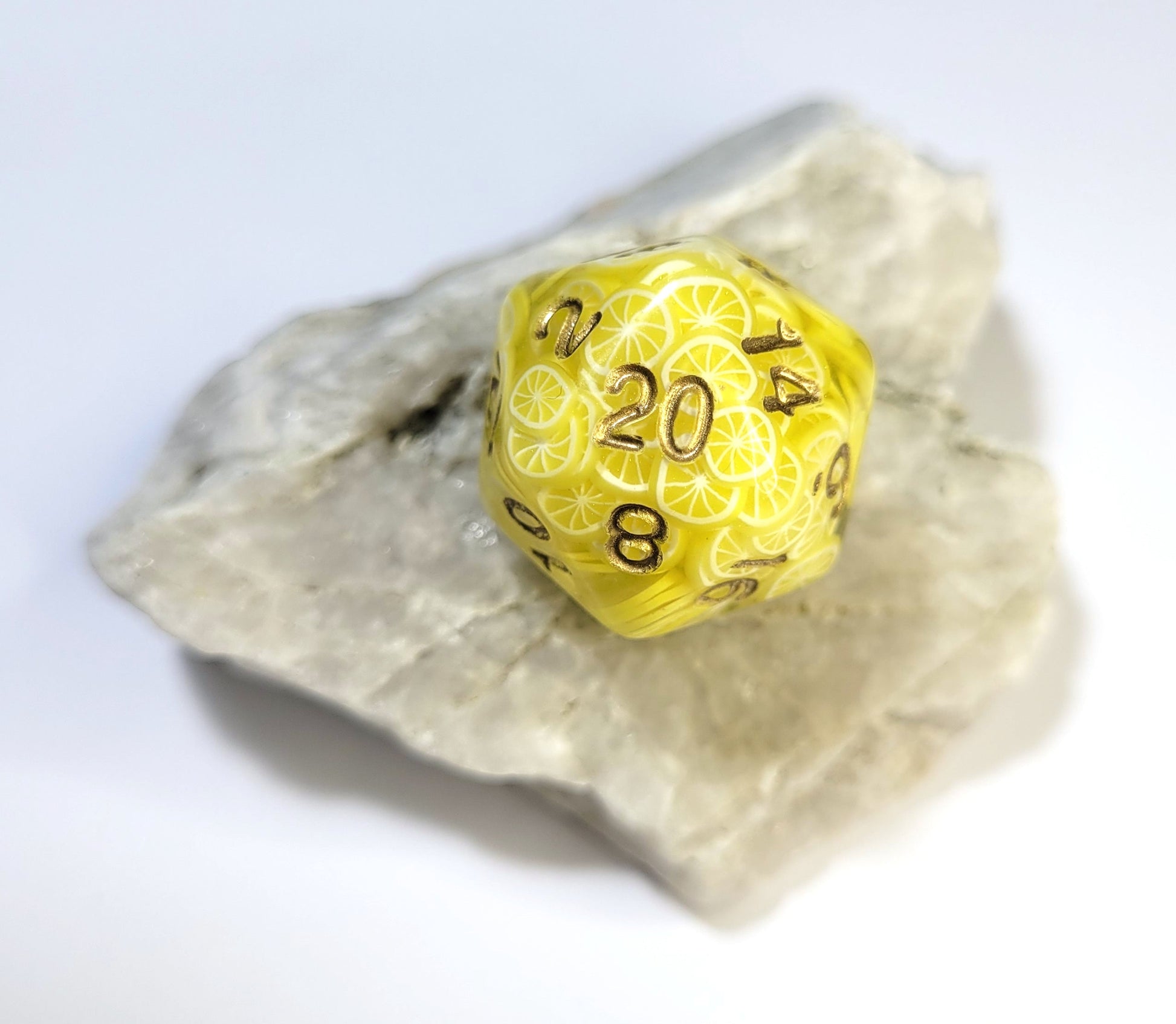 Lemon D20 Dice - The Cerulean Wolf