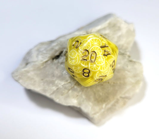 Lemon D20 Dice - The Cerulean Wolf