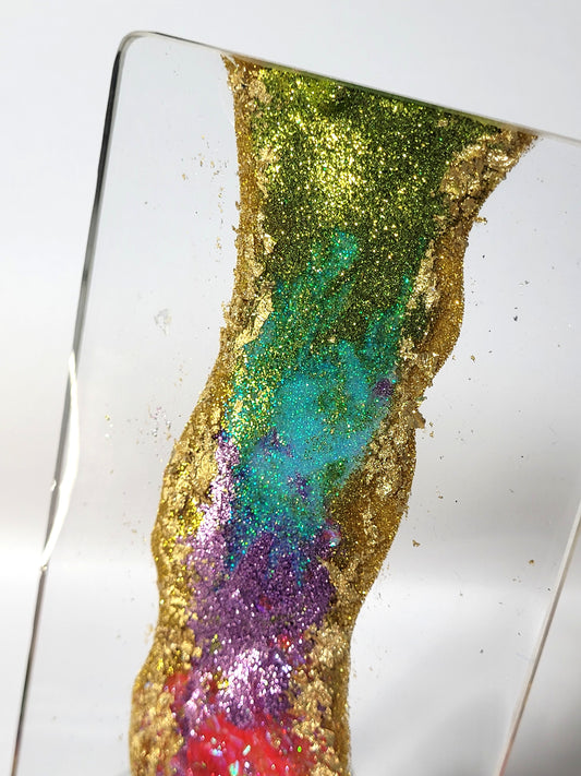Rainbow Glitter Phone Stand - The Cerulean Wolf