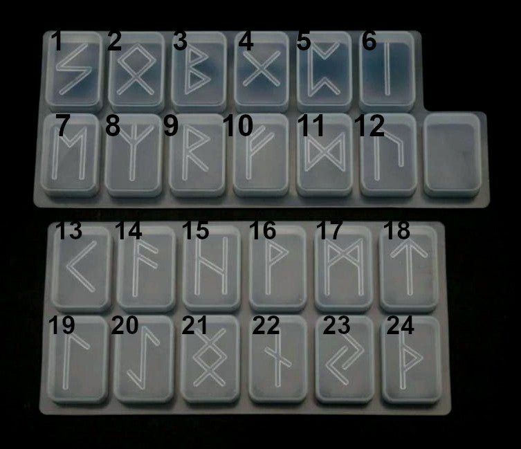 Single Customisable Elder Futhark Rune - The Cerulean Wolf